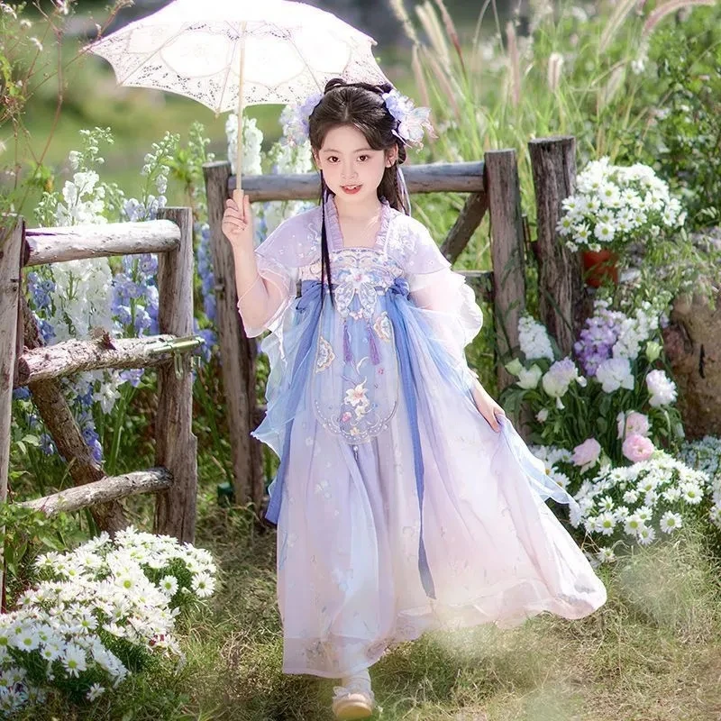 【无尽芳华】汉服女童薄款夏新款古风古装连衣裙公主短袖唐装