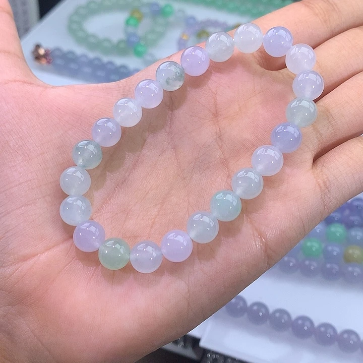 未镶嵌手链翡翠翡翠冰马卡龙手串