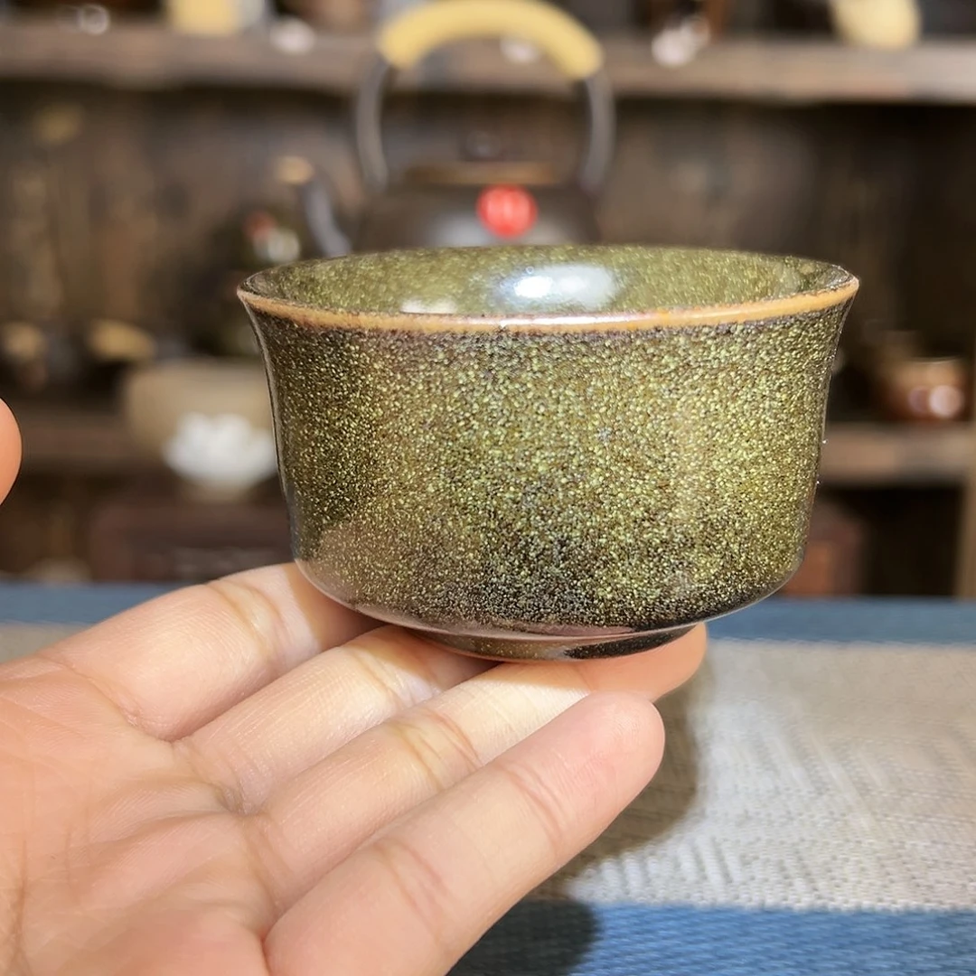原矿釉茶叶末色马蹄杯