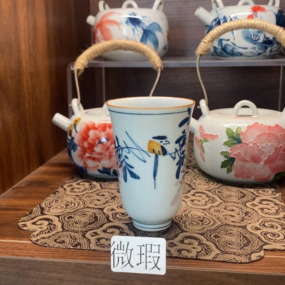 釉下彩老陶泥手工绘制