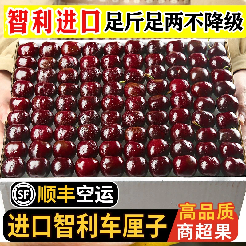 顺丰海运智利车厘子J-4JD进口桑提娜5斤大樱桃新鲜水果内附果径卡