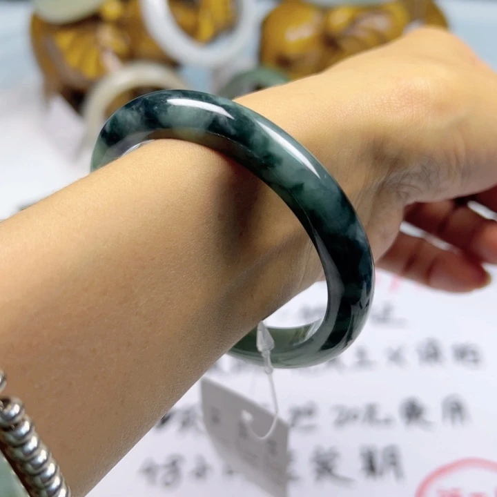 翡翠未镶嵌颈饰纯天然缅甸翡翠A货手镯55圈口