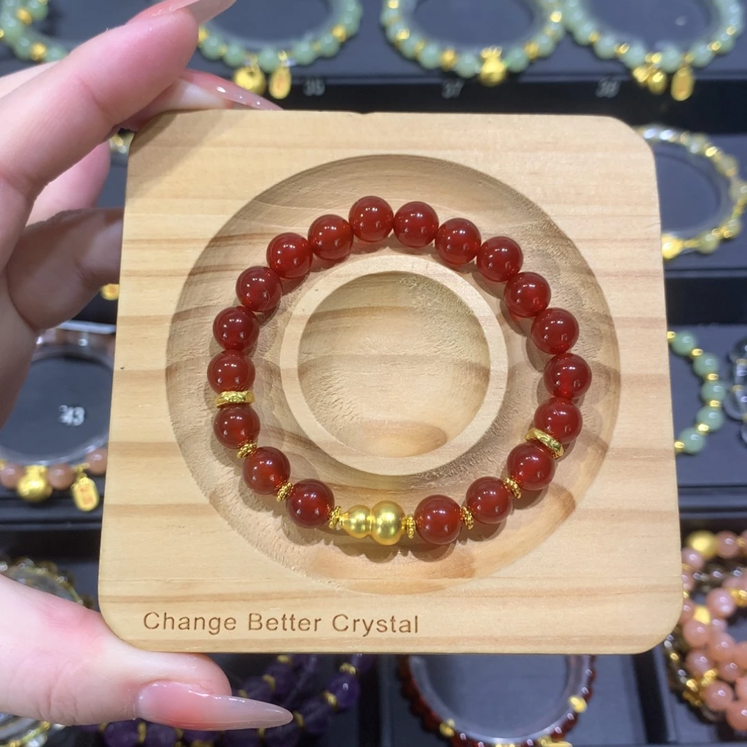 玛瑙/玉髓未镶嵌手链大葫芦