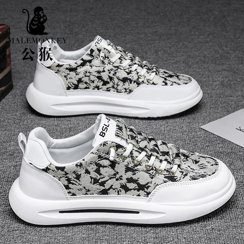 公猴男鞋夏季新款时尚帆布鞋防滑耐磨一脚蹬休闲运动男板鞋-XY001