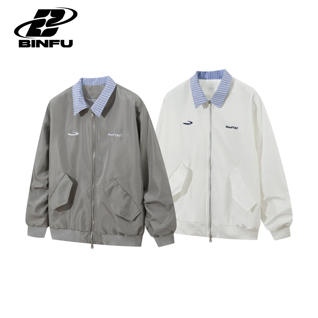 NIZHESI2025年秋季新款男女同款宽松百搭假两件拼接宽松夹克外套