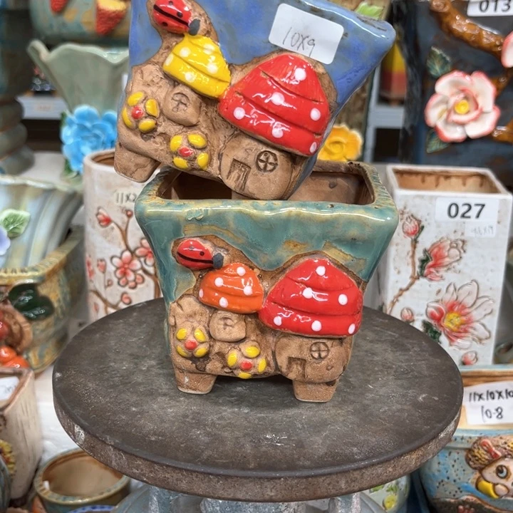 紫砂花盆粗陶材质多肉陶瓷花盆