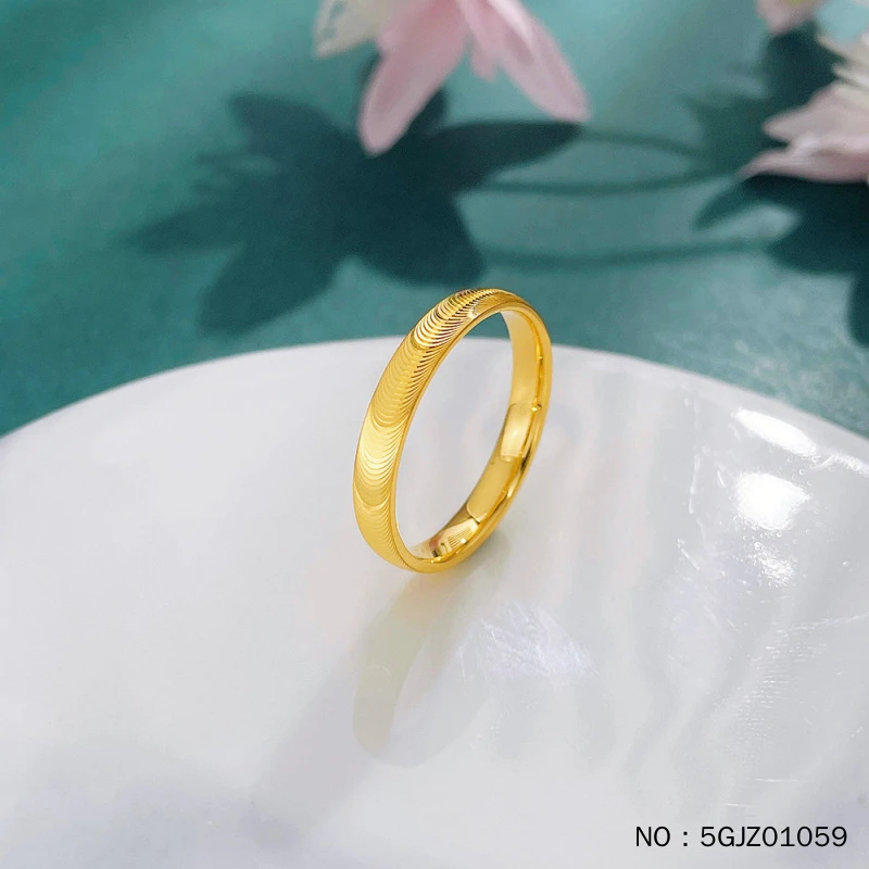 足金999 5G黄金空心固口戒指猫眼圈戒（面宽约2.7-3.