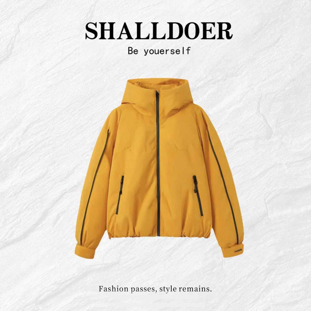 SHALLDOER【小雪花系列】高级感冬季连帽棉服女爆款新款冲锋衣外套