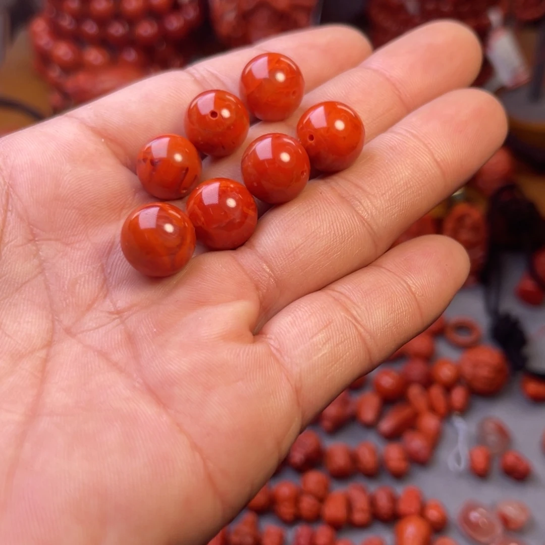 南红玛瑙未镶嵌川料精工圆珠卡12➕多样性发货其中一件