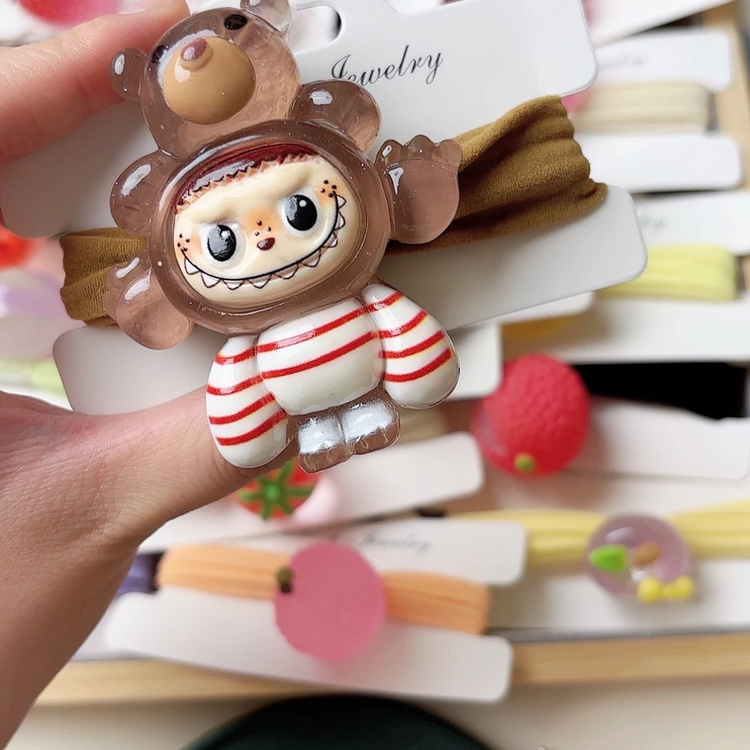 布艺铁合金咖色布布发绳