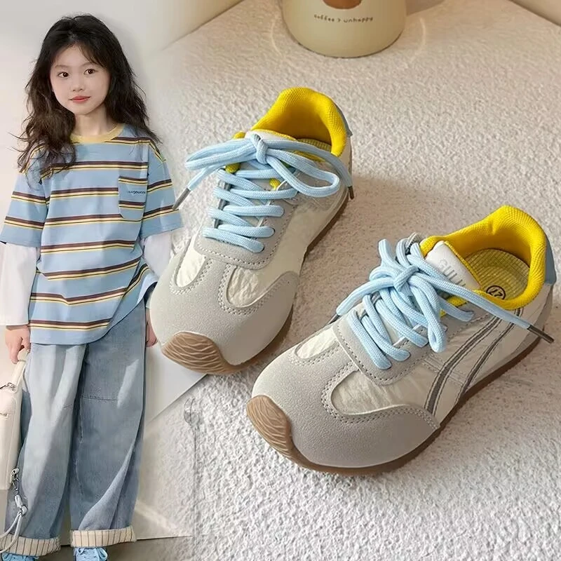 ABC女童阿甘鞋2025新款春秋软底女孩休闲鞋儿童百搭运动鞋德训鞋