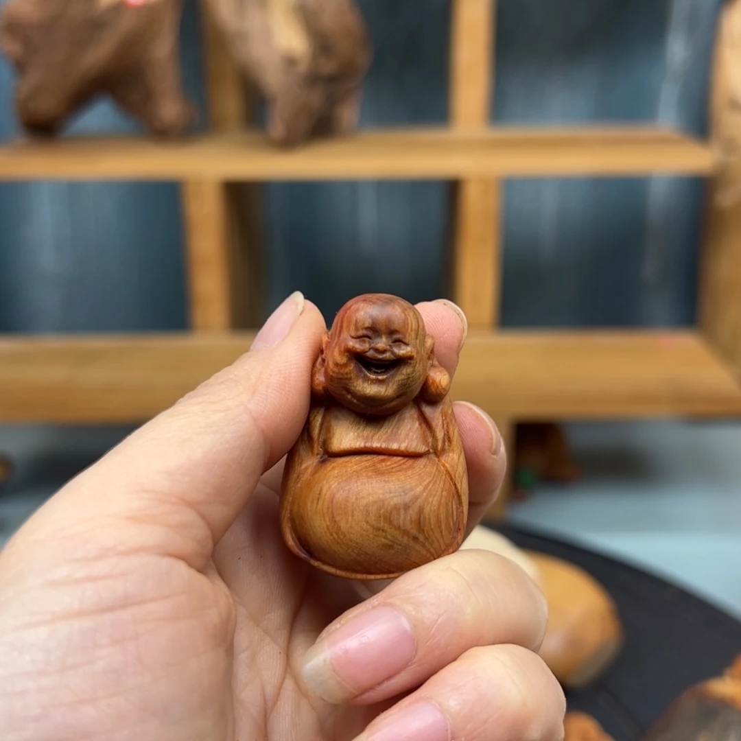顺***爷木崖柏木摆件手把件，