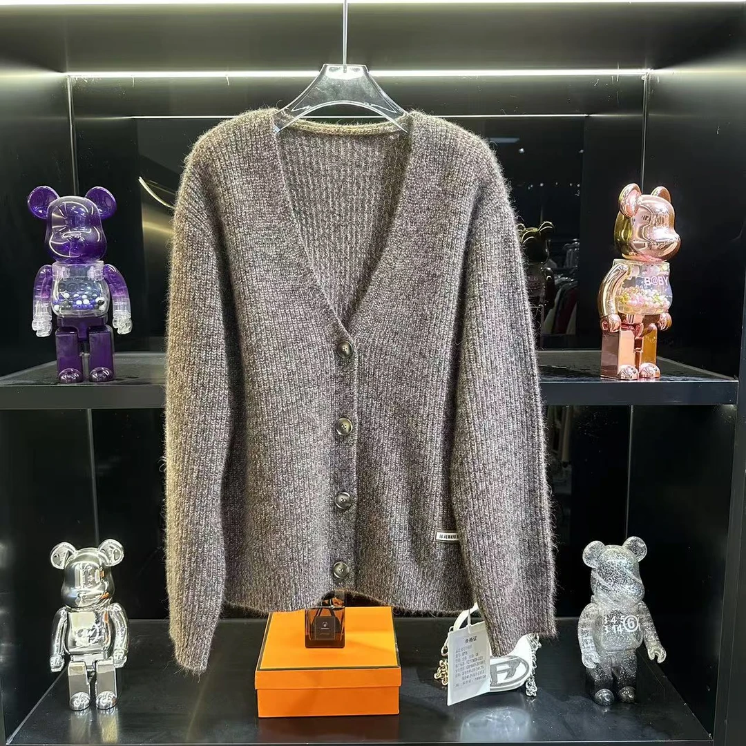 【DAXIU轻奢】早秋新款简约带扣亮丝针织衫8776