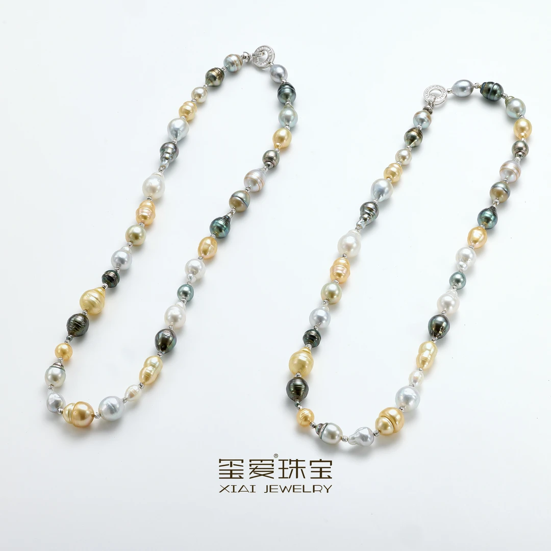 【周年纪念款】MM-14117 海水珍珠澳白混彩项链 （多样性发一）