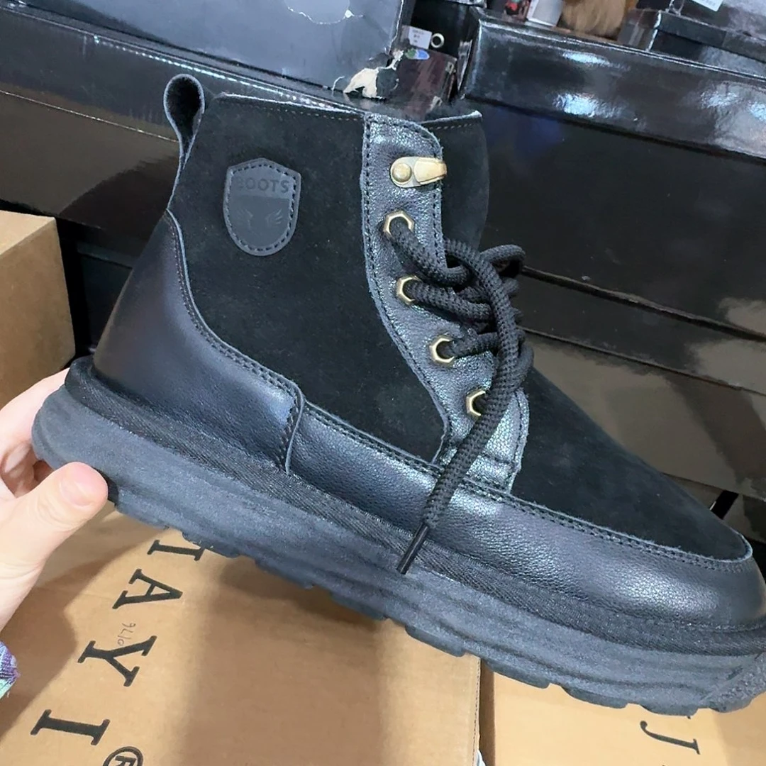 羊剖层皮革42码男士鞋