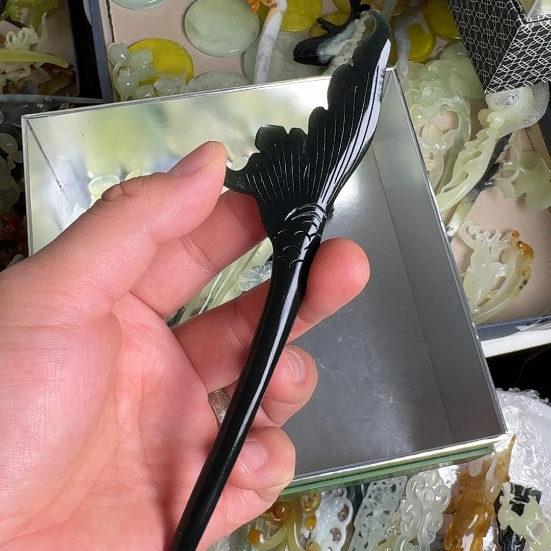 蛇纹石玉未镶嵌发饰