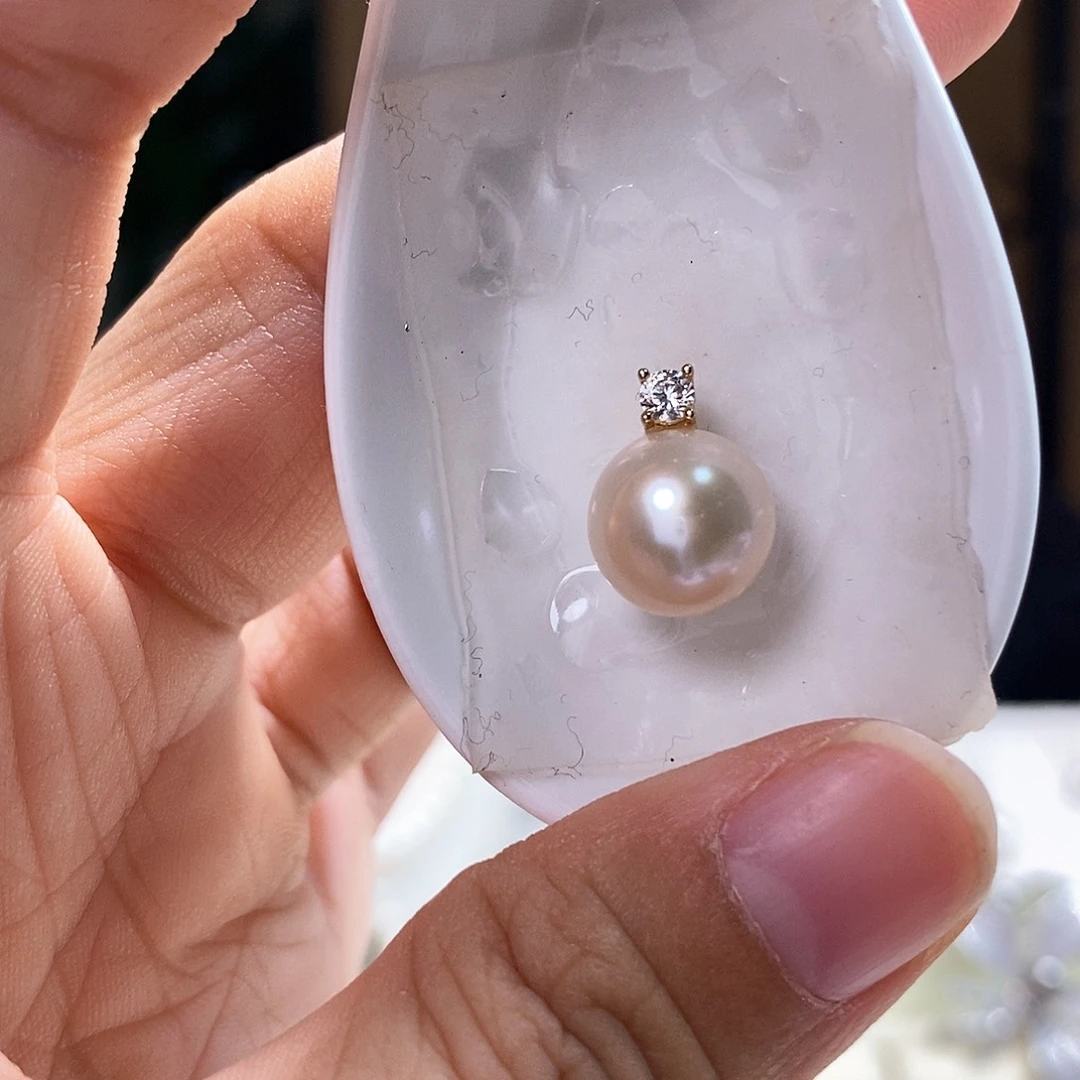 吊坠(赠链)银S925镶嵌淡水珍珠10-11微瑕