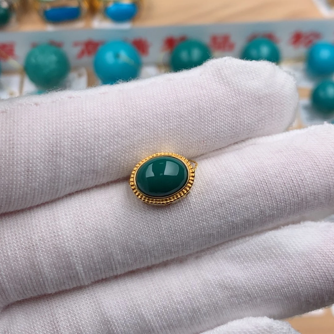 绿松石18K金镶嵌配饰