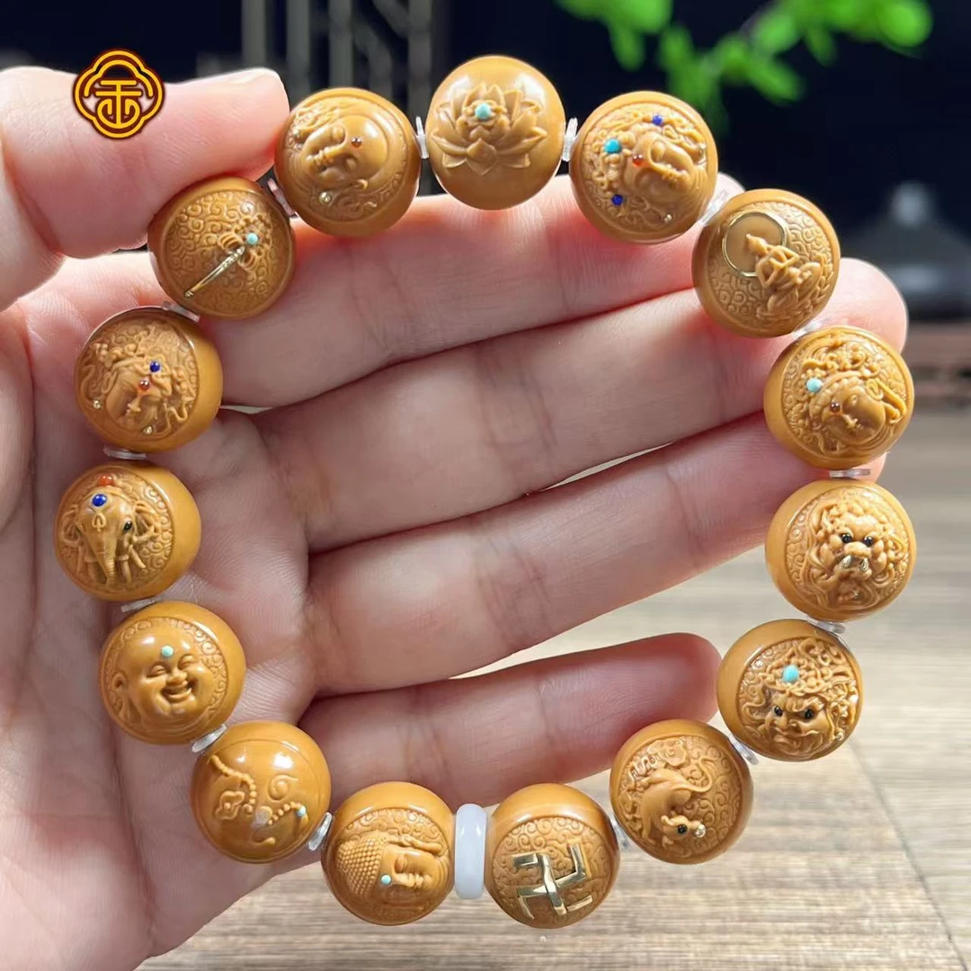 A猴头核桃 1.5七宝佛满镶嵌 文玩手串
