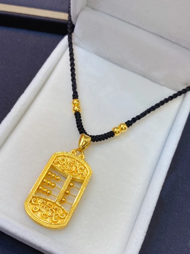 足金999算盘编绳项链