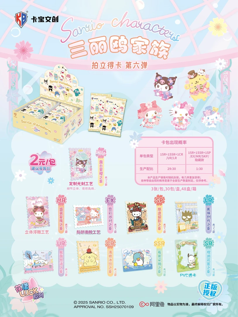 【抓猫狗】【三丽鸥家族】拍立得卡花漾LUCK第六弹