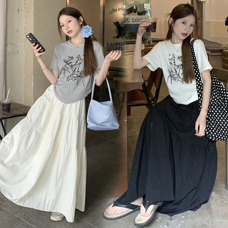 【优质款】孕妇裙夏季新款气质洋气韩版半身裙宽松显瘦拼接A字长裙