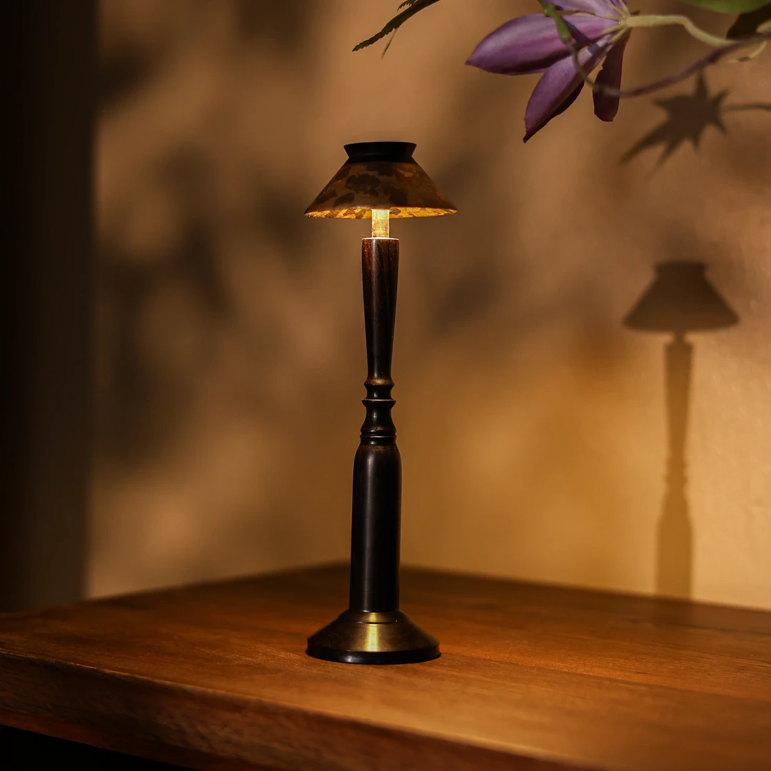 【斋居】繁花紫光木灯-直径70mm高度 225mm（N00312）