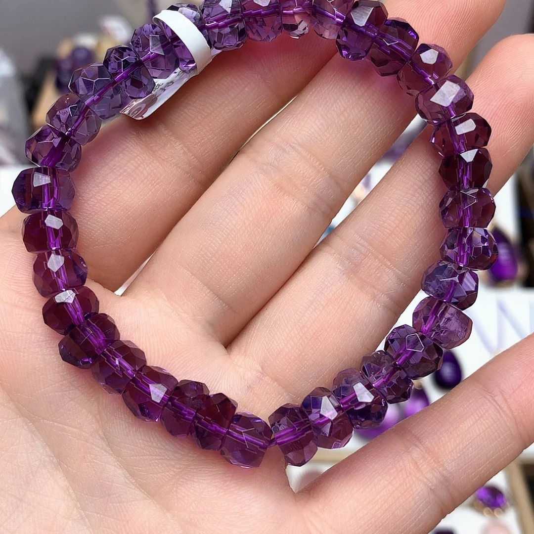 切面款手串未镶嵌紫晶