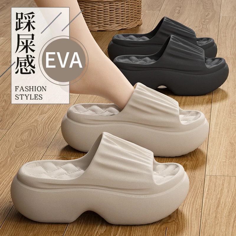 时尚凉拖女士夏季2025新款厚底增高eva轻便不累脚沙滩防滑凉拖鞋