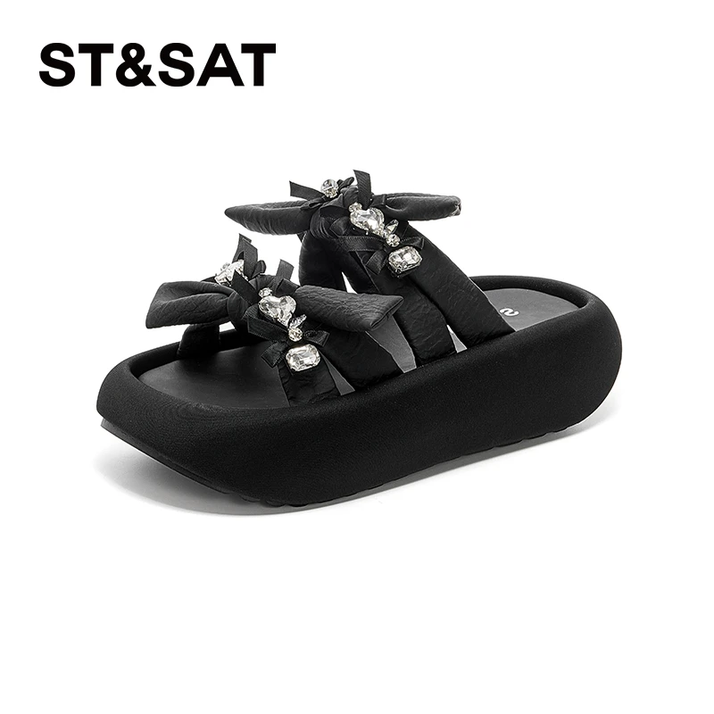 星期六厚底时尚外穿一字拖女款2025夏季新款软底轻便简约休闲凉拖