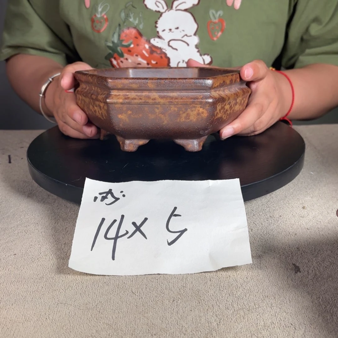 宜兴紫砂花盆小盆