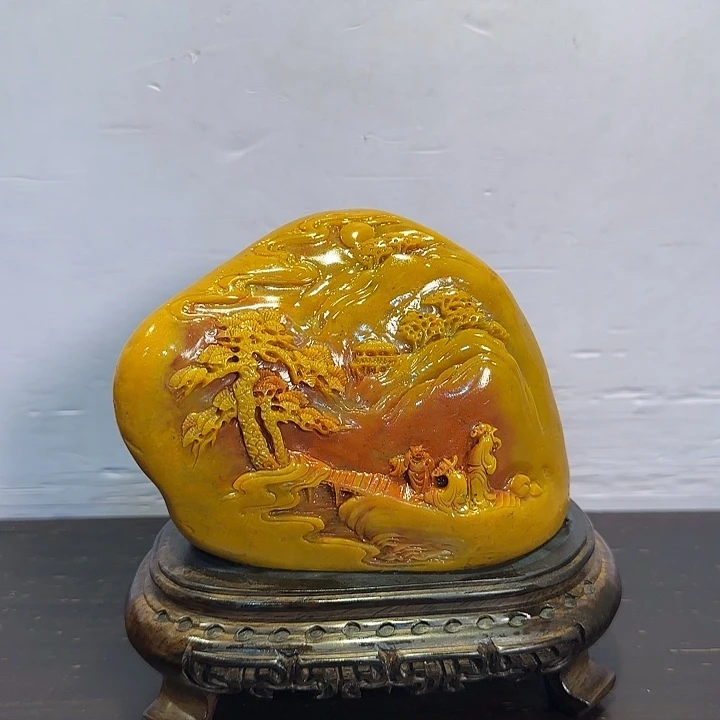 吉***6寿山石昌化田黄摆件精品