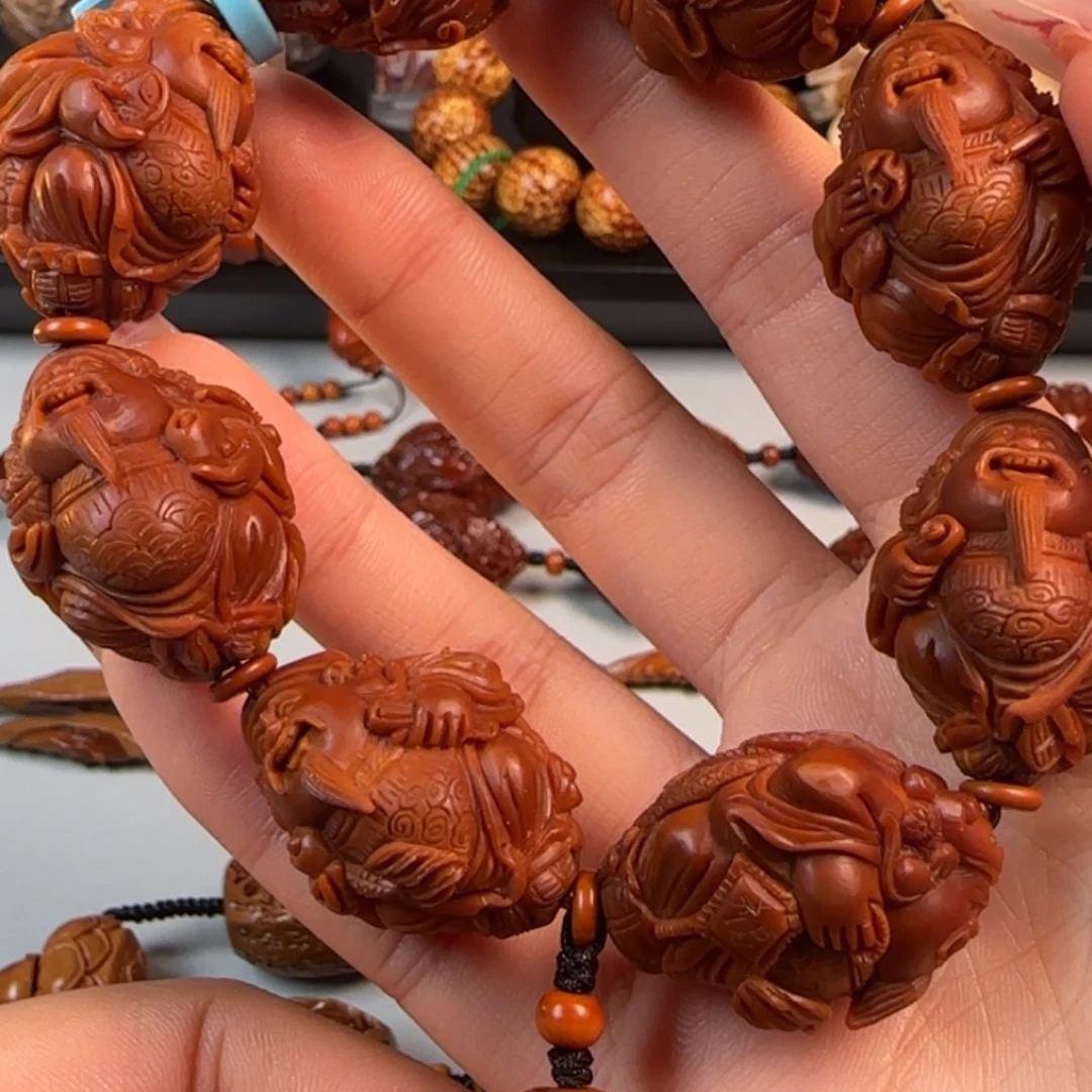 橄榄核手串/手链尺寸2.3水晶核龙财神手串