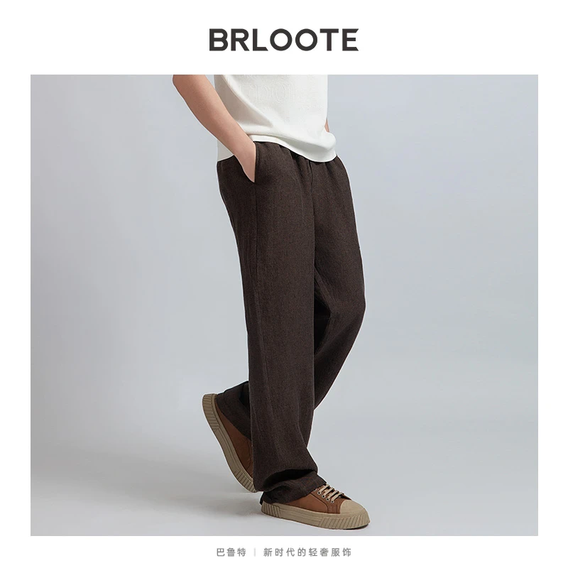 Brloote/巴鲁特直筒宽松休闲裤男款夏季薄款透气裤子BC1512K366