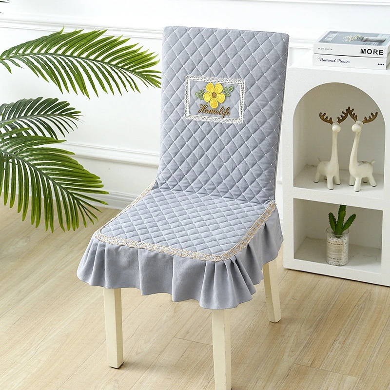 连体椅垫现代简约家用饭店一体餐椅套靠背垫加棉加厚防滑四季通用