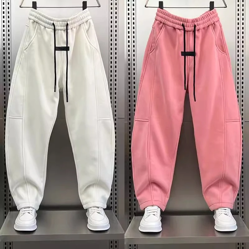 仓石一树纯色弯刀裤子休闲裤男士简约冬季新款保暖直筒高级感男装