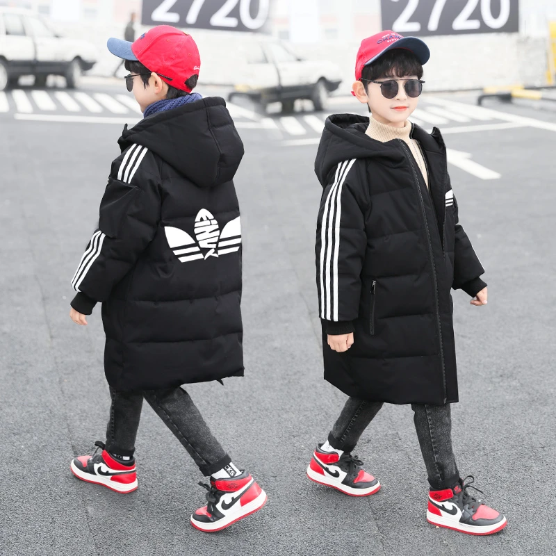 儿童装男童冬装羽绒服中大童中长款洋气棉服外套袄潮D0263