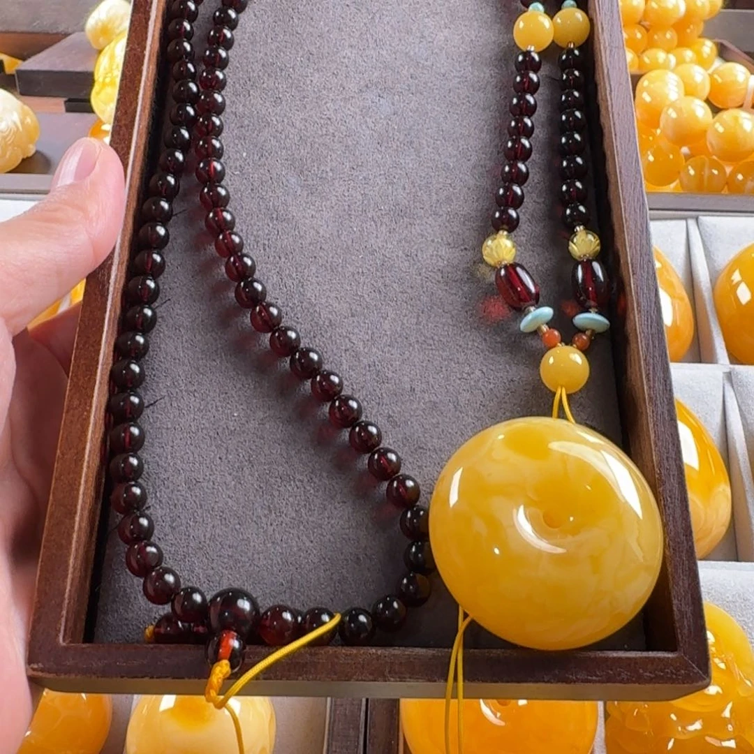 蜜蜡毛衣链未镶嵌