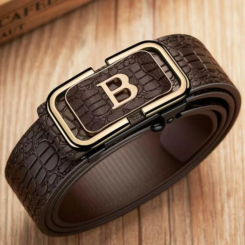 疯抢！【补贴中】2025新款B字皮带自动扣内穿耐用腰带中青年百搭休闲