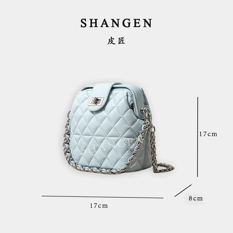 【尚恩CC】SK-82871-冰蓝-轻奢时尚女士新款手提斜挎夹子包