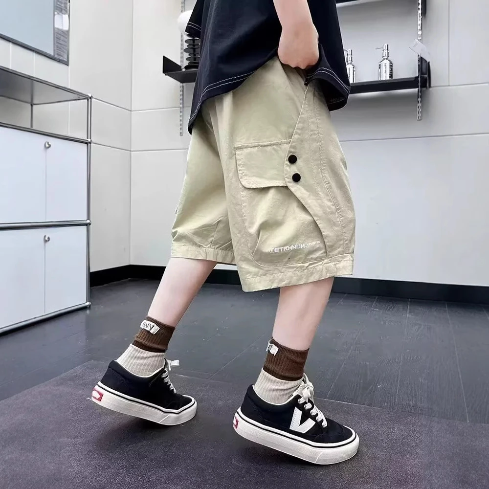 男童夏季薄款工装休闲中裤五分短裤适合中大童