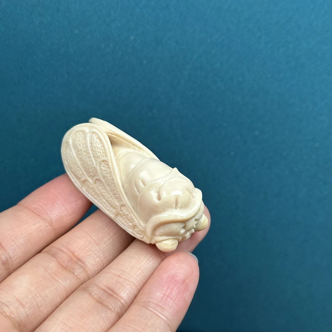 H3021天然猛犸牙雕刻一鸣惊人18.5*45mm 支持鉴定 假一罚四