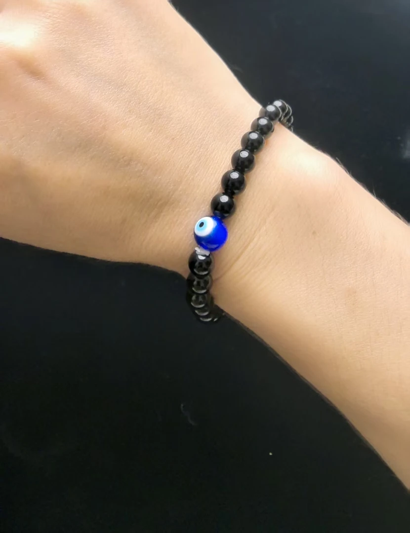 非金属布艺手链 自创设计【2025.8.25新款】坏眼睛不碰黑色手串