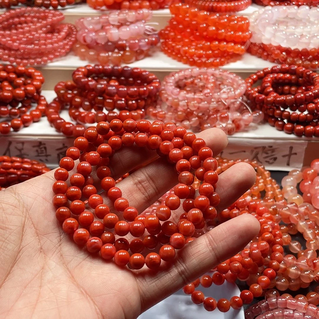 南红玛瑙未镶嵌手链