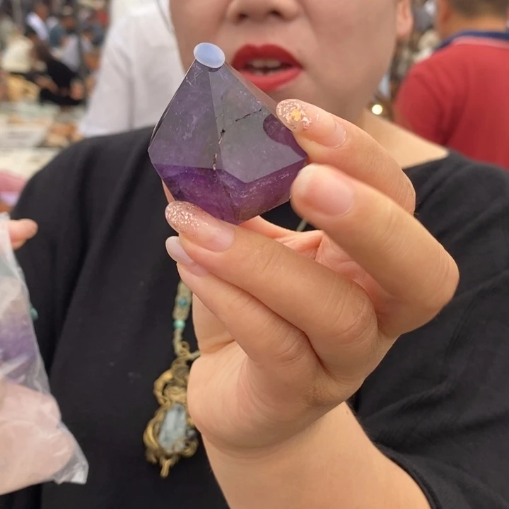 未镶嵌珠宝半成品水晶紫晶柱子一个