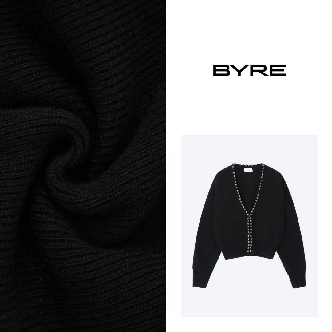 BY835 黑色珠珠羊绒衫【干洗】