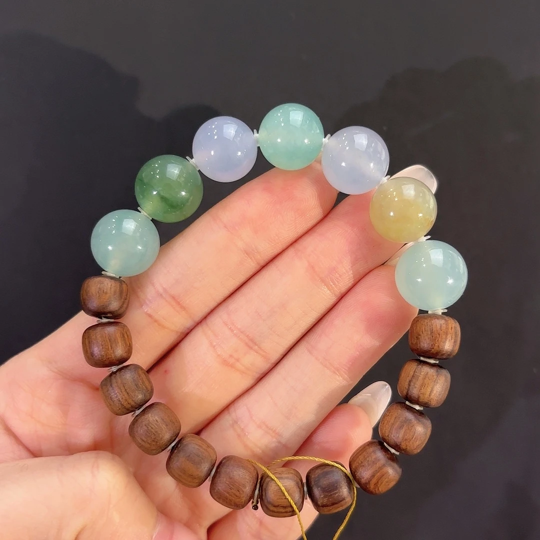 翡翠未镶嵌手串多宝珠串多人不退不换