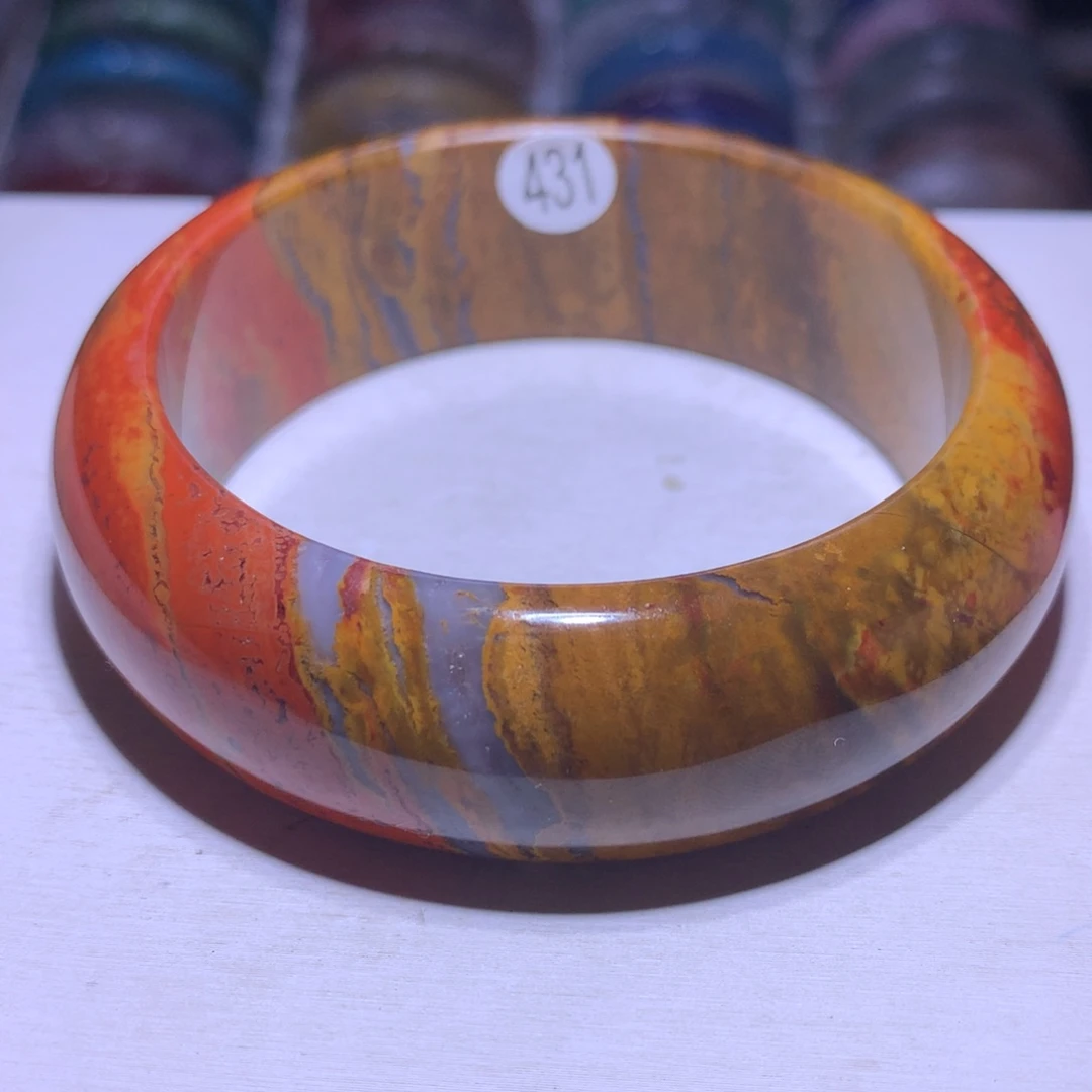 银S925镶嵌水晶手镯战国红59.2圈431