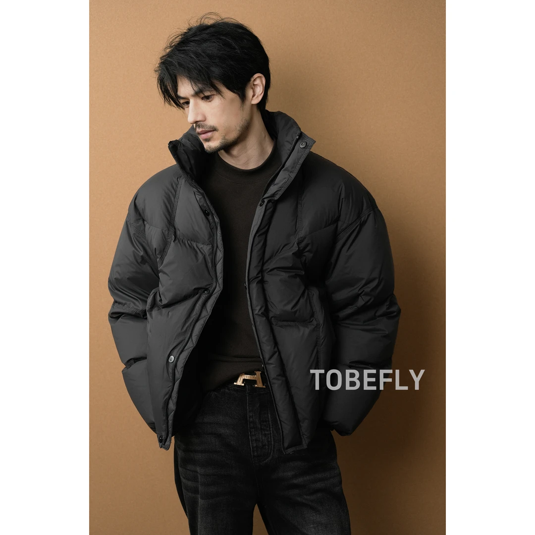 Tobefly锁绒耐静电无规则设计感羽绒服冬季休闲防寒保暖外套25987