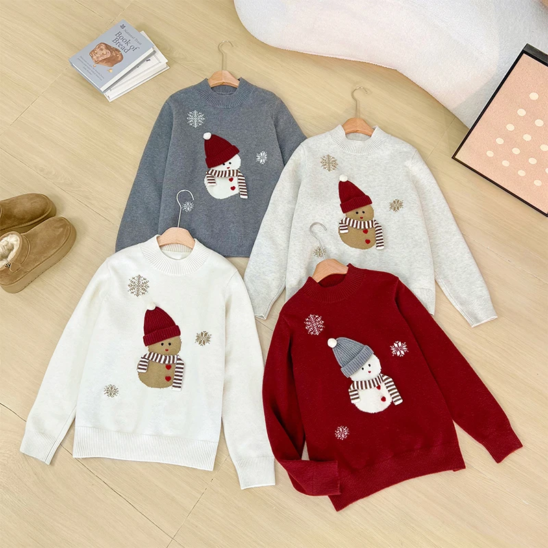 【断码特价】女童针织毛衣女大童冬季圣诞洋气中领初中生女上衣